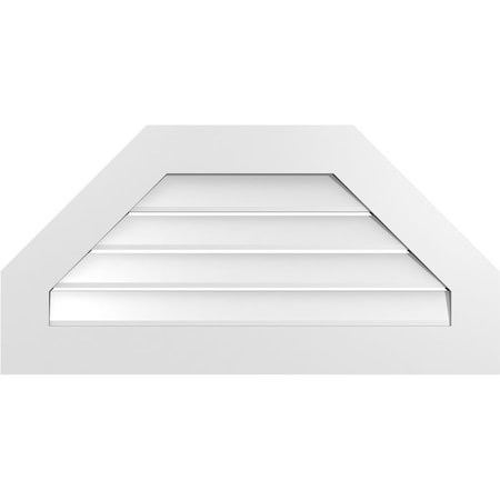 Ekena Millwork Octagonal Top Surface Mount PVC Gable Vent: Functional, w/ 3-1/2"W x 1"P Standard Frame, 36"W x 18"H GVPOT36X1801SF